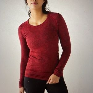 Lululemon burgundy swiftly tech long sleeve tee sz 4